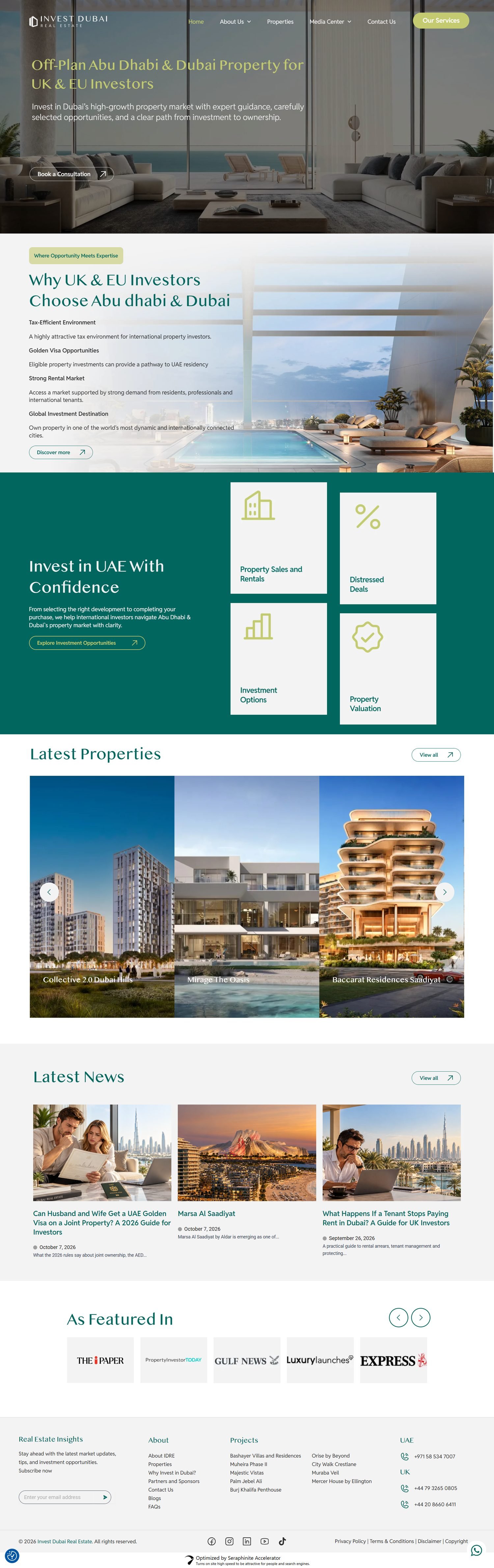Invest Dubai Real Estate website preview